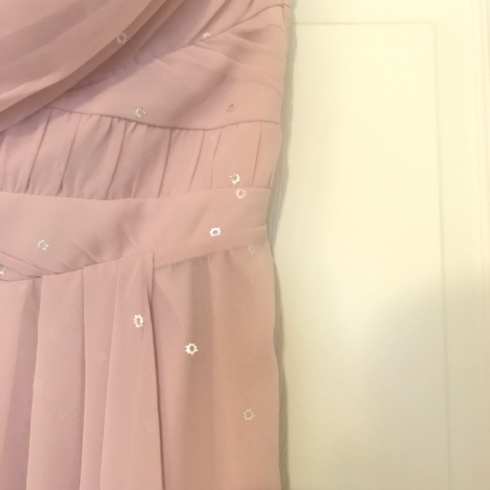 💓 EXPRESS Strapless Chiffon Wrap Dress - Picture 2 of 3